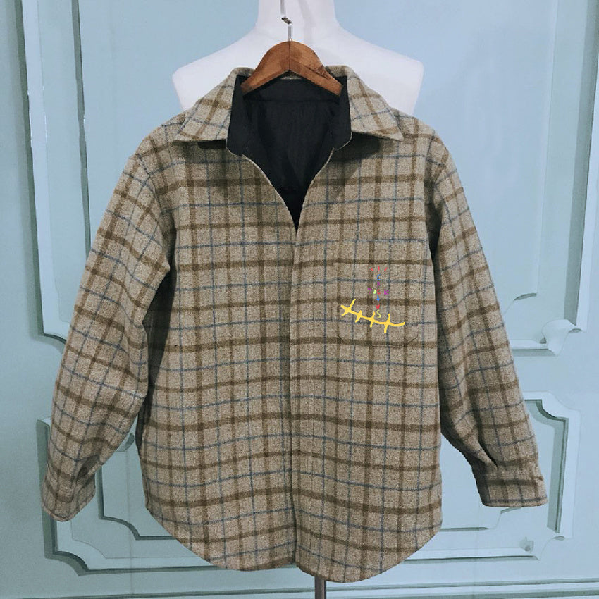 2021 New Sponge Print Travis Scott Cactus Jack Flannel Hoodie of Women Men&#039;s Wool Shirt Plaid Jacket Sweater O1ea