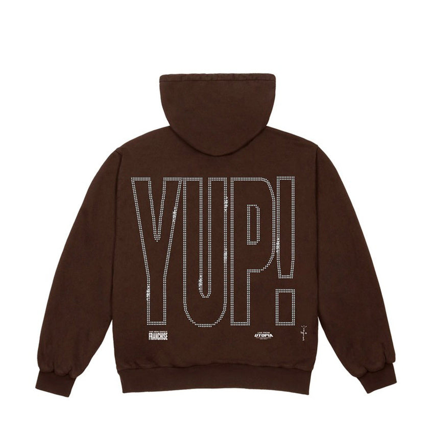 2021 New Brown Wool Coat Travis Scott Franchise Yup Female Best Quality Cactus Jack Pullover with Hoodie Harajuku Clothes Cvni