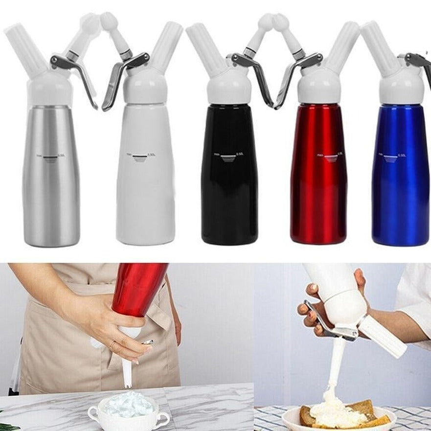 500ML Metal N2O Cake Tools Dispenser Cream Whipper Coffee Dessert Sauces Ice Butter Whip Aluminium Stainless Whipped Fresh Cream Foam Maker HDC02