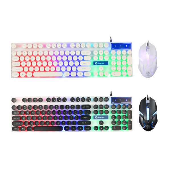 GTX300 Wired 104 Keys Illuminated Set USB Rainbow Suspended Backlit game Keyboard Mouse