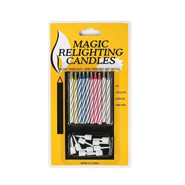 Magic Props Relighting Candles Funny Trick Birthday Invincible Candle Party Joke Gift Birthday Party Cake Decor Supplies Christmas Gifts