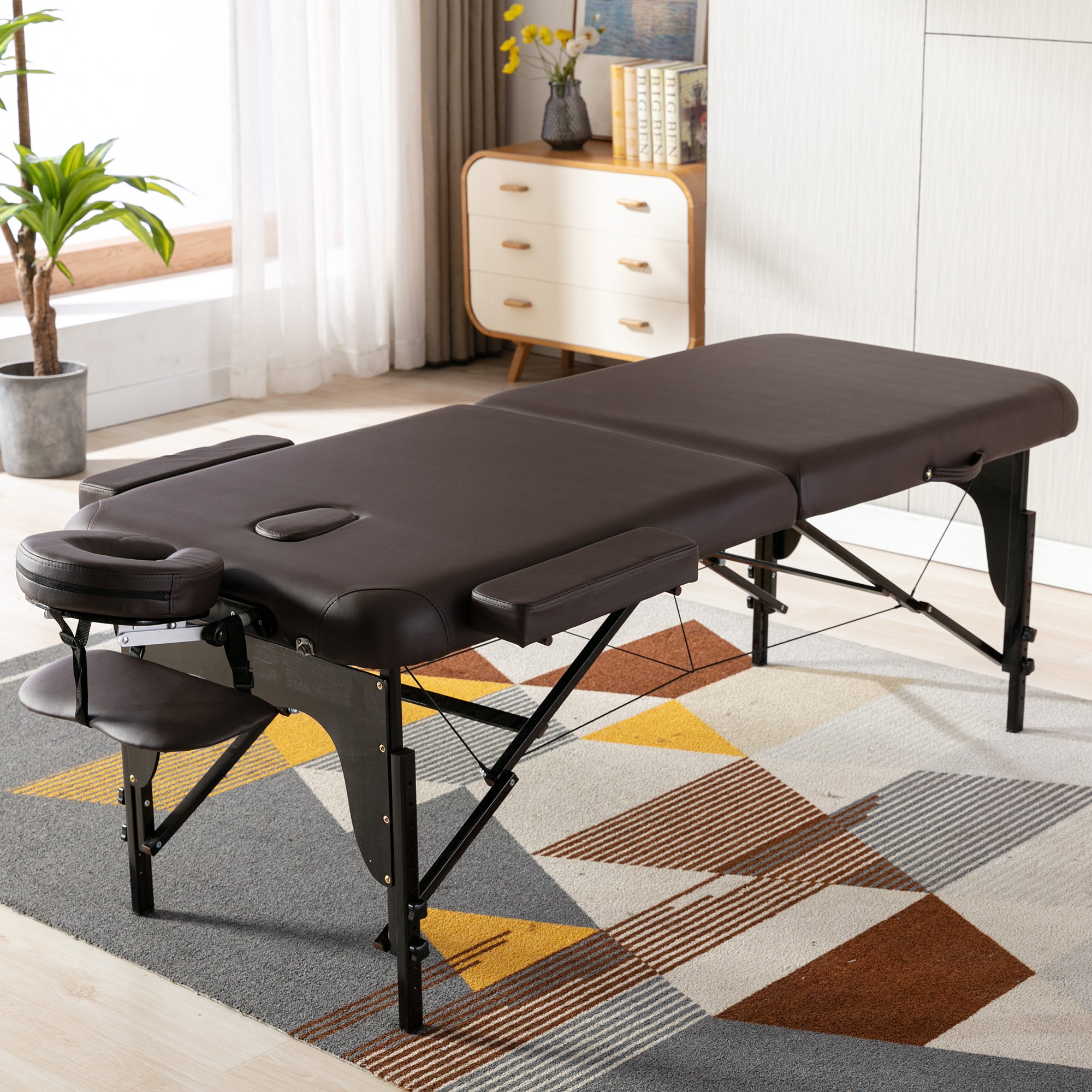 Bedroom Furniture Folding Portable Acupuncture Spa Table Adjustable Beauty Salon Facial Reiki Bed for Massage with Wooden Leg