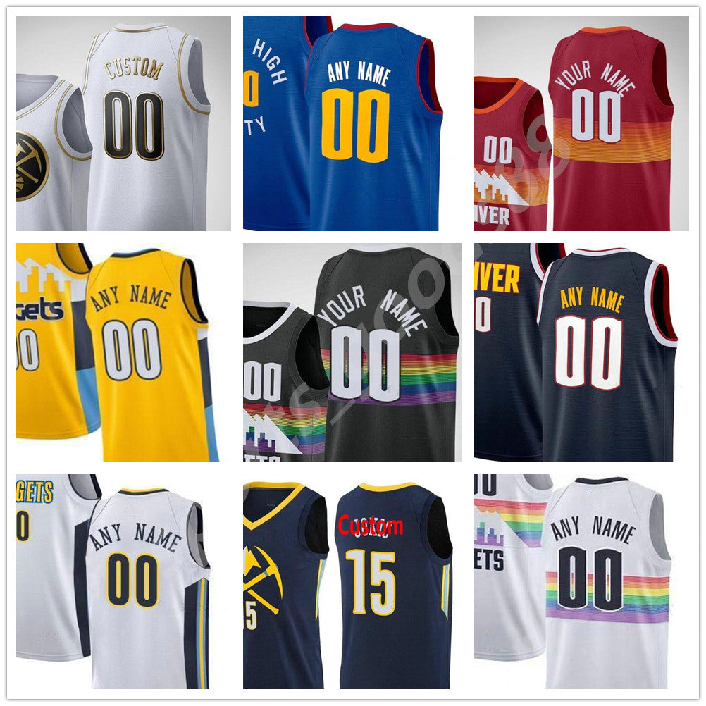 Custom Printed 15 Jokic Jamal 27 Murray Nikola Michael 1 Porter Jr. Facundo 7 Campazzo Gary 14 Harris Men Woman Kids Youth Basketball Jersey