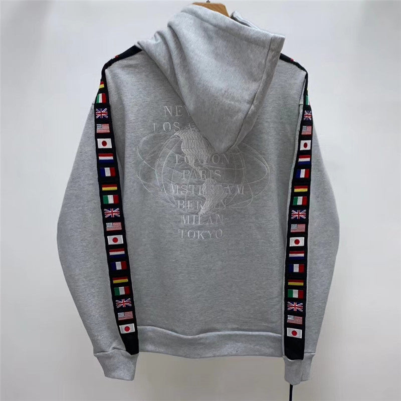 2021 New Embroidery Box Kith Love the City Hoodie Men Women 1:1 High Quality Flag Ribbon Heavy Fabric Pullovers R3jx