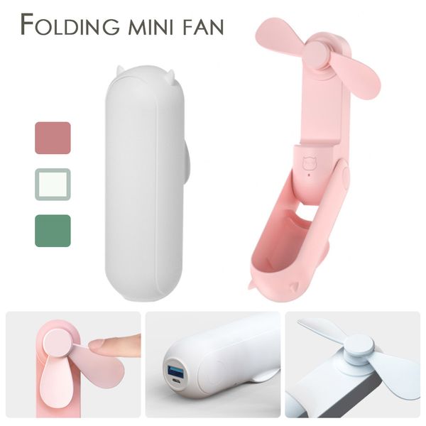 Mini Folding Portable Handy USB Desktop Handheld Electric Outdoor Coog Fan Power Bank With Free DHL