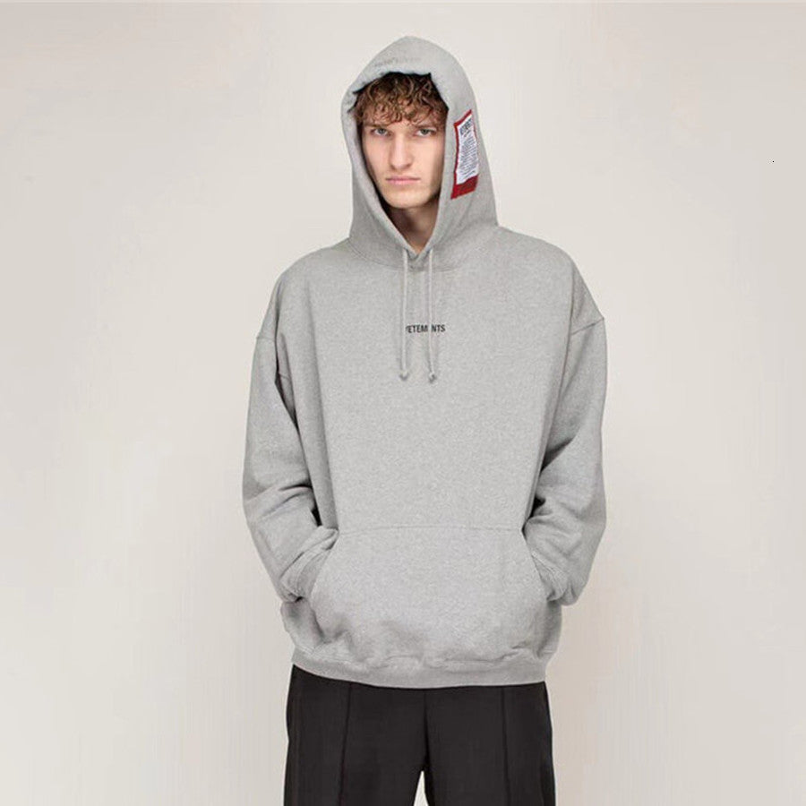 2021 New 2021ss Vetements Hoodie Men Women Oversize Hooded Embroidered Tag Sweatshirts Crewneck Streetwear En3w