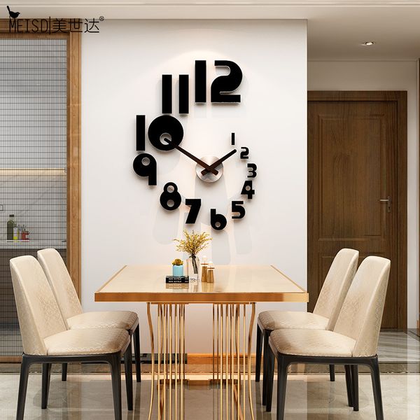 MEISD Quality Acrylic Wall Clock Large Modern Quartz Silent Watch Mirror Stickers Clock Hanging Home Decor Horloge Free Shipping 210309