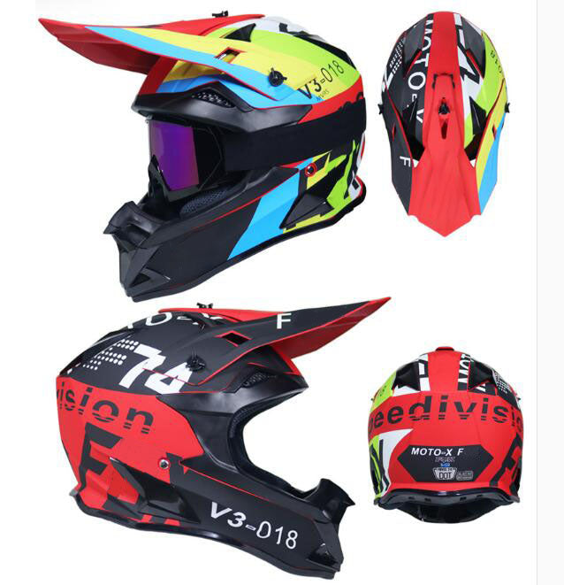 crosscountry motorcycle racing helmet men and women four seasons crosscountry helmet summer mountain bike full helmet free goggles