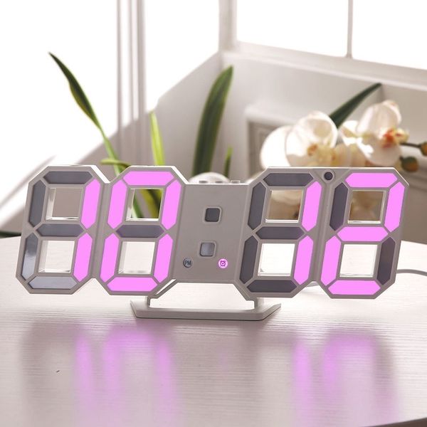 Wall-mounted Alarm Clock Digital Watch Electronic Function Table Clock Calendar Thermometer LED Display Room Office Decoration 210310
