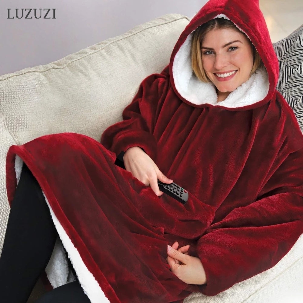 2021 New Wearable Tv Hooded Blankets for Adult Sofa Cozy Super Soft Warm Blanket with Sleeves Hoodie Oversized Sweatshirt 3422