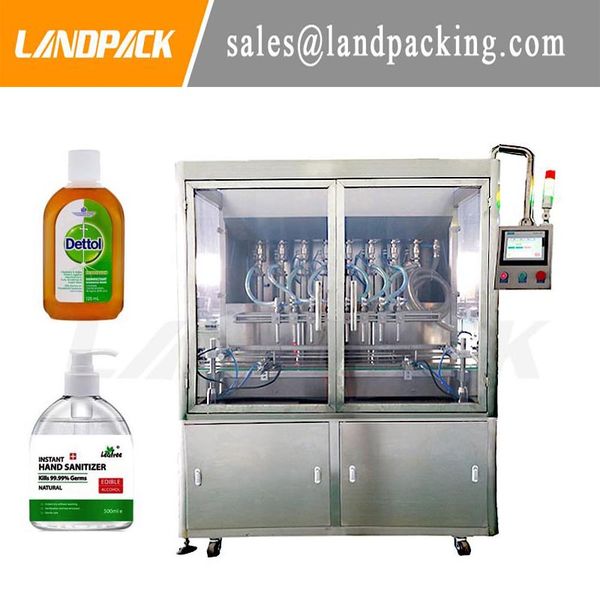 Automatic High Efficiency Disinfectant Liquid-Alcohol-Water-Detergent-Mlik-Wine-Sauce Bottle Filling Capping and Packing Machine
