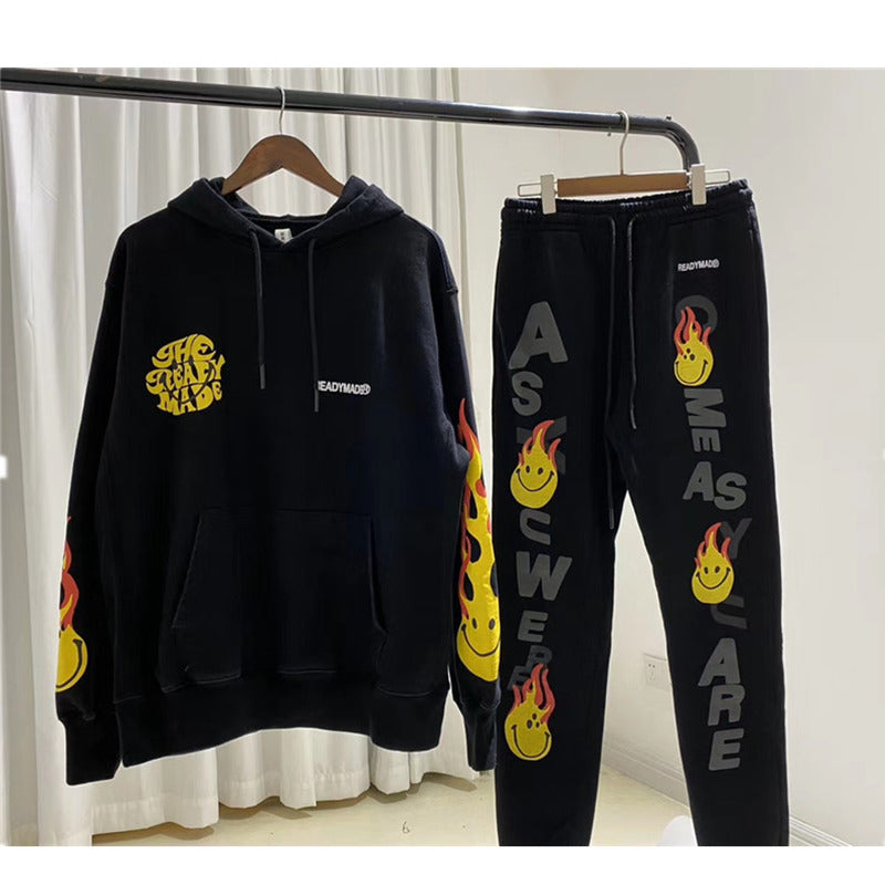 2021 New 3d Foam Readymade Hoodie Men Women 1:1 High Quality Fw Flame Printing Hoody Ready Made Pullover Streetwear Harajuku Rgyg
