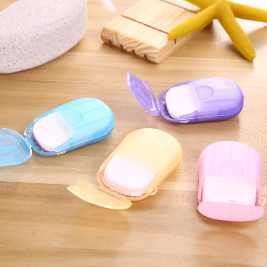 20PCS-box Travel Hand-washing portable Soap Paper disposable mini Outdoor box sheet
