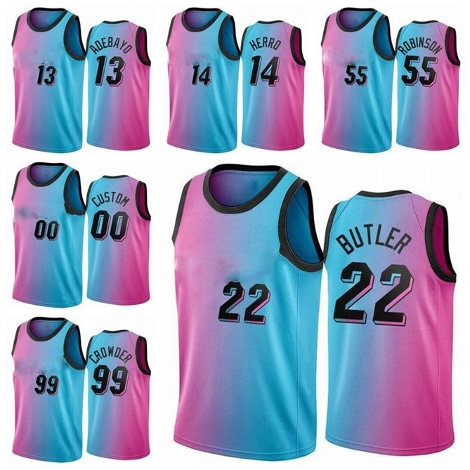 20-21 Men Kids Jimmy Butler Bam Ado Tyler Herro Jae Crowder 2020-21 Swingman City Basketball Jersey Ponk Edition S-XXXL