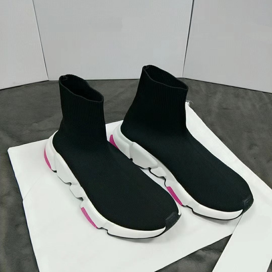 2021 Shoes Speed Trainer Casual Sock Shoe Triple Black White Pink Glitter Green Flat Fashion mens women Runner Socks fzm002