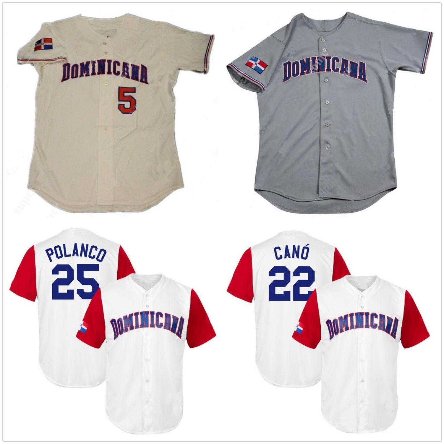 Custom Dominican Republic World Baseball Classic WBC stitched Jersey Manny Machado Starling Marte Jose Bautista men women youth