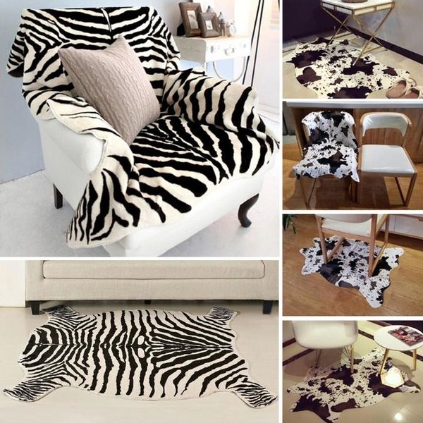 Creative Zebra-Cow 3D Printed Carpets for Living Room Anti-slip Cute Animal Throw Rugs Floor Mats Room Doormat Area Rug 210317
