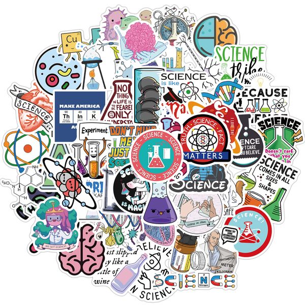 50 PCS Mixed Waterproof Car Stickers Laboratory physical chemistry For Skateboard Laptop Fridge Helmet Pad Bicycle Bike Motorcycle PS4 book