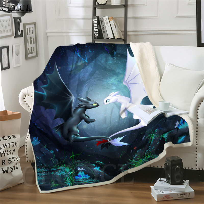 CLOOCL Blankets Anime Movie How To Train Your Dragon 3D Print Harajuku Blanket Air conditioning Travel Throw Teens Bedding Plush Quilt
