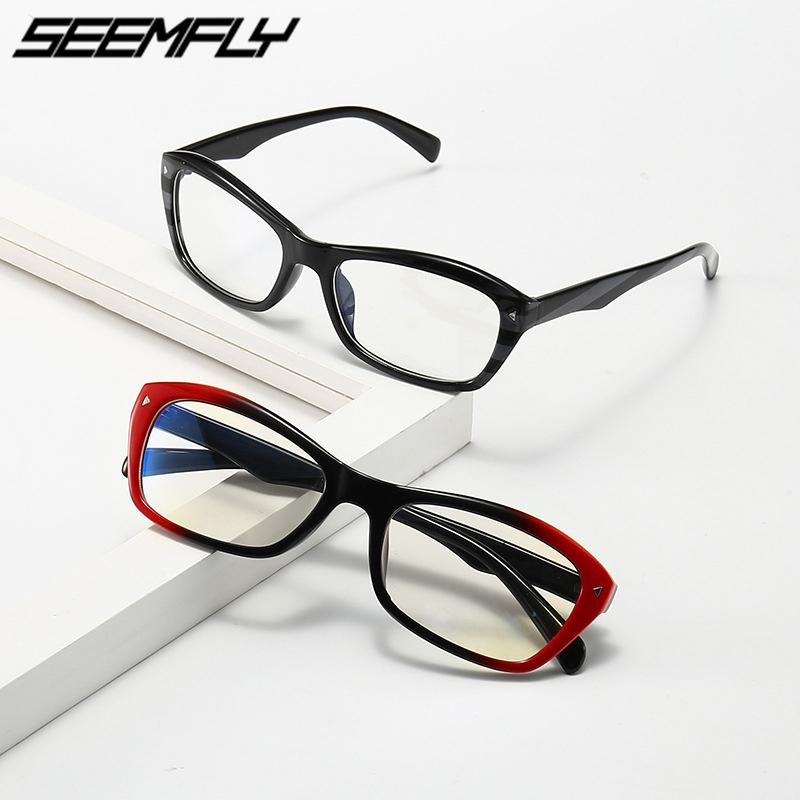 Fashion Sunglasses Frames Seemfly Finished Myopia Glasses Women Men Irregular Nearsighted Eyeglasses Clear Lens Mirror Shortsighted Eyewear