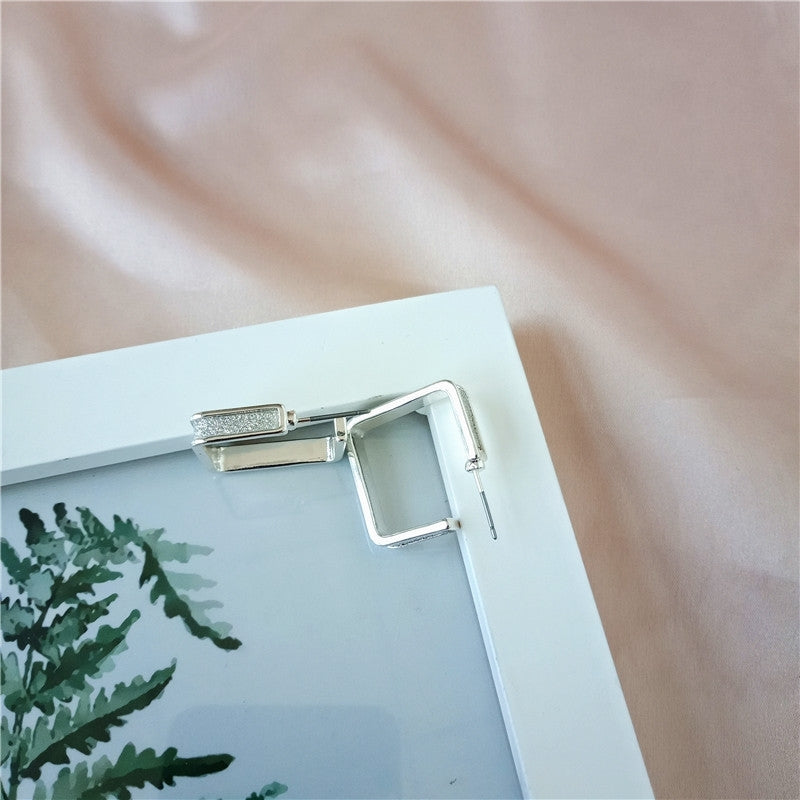 Qingdao jewelry metal geometric glittering Fashion simple youth student Earrings