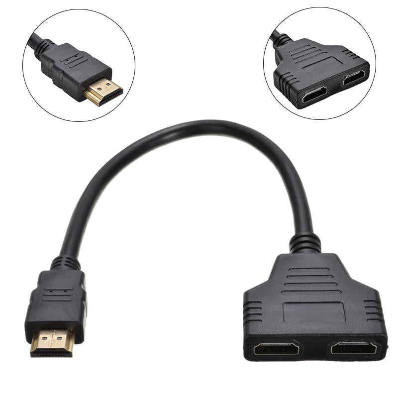 Audio Cables & Connectors 1 To 2 Splitter Adapter Male Dual Female Y Convert Cable For HD LED LCD TV