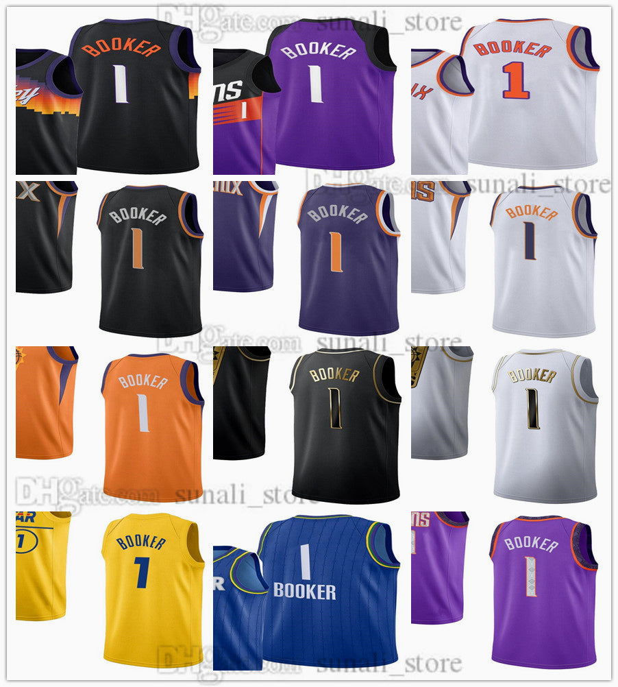 2021 Basketball Jerseys Devin 1 Booker City Black Purple Earned White Orange Color Breathable Sports Shirts Men Women Kids Youth