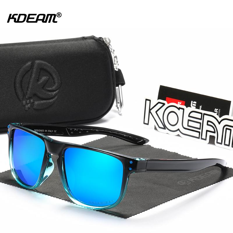 Sunglasses KDEAM Active Lifestyles Square Polarized For Men Skating Gradient Designed Sun Glasses Mirror Female Shades CE