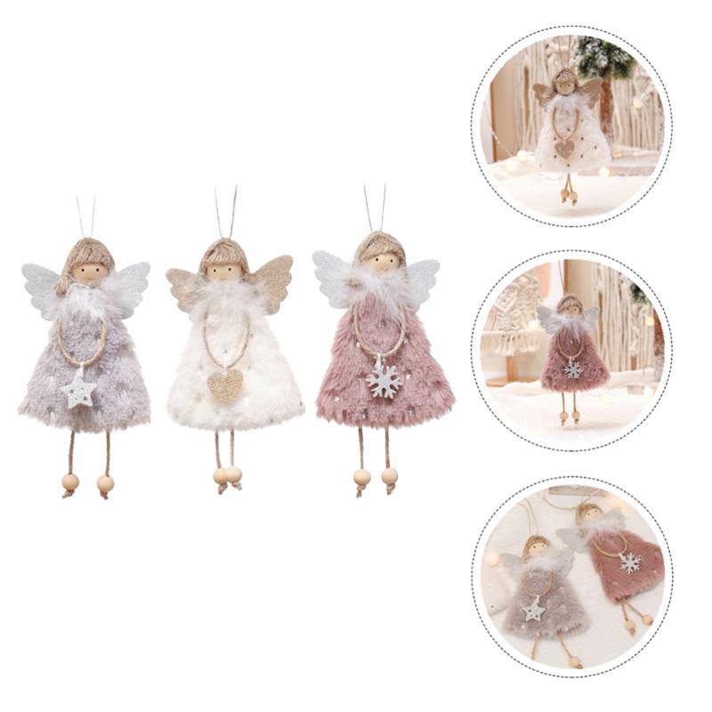 Pendant Necklaces 3pcs Hanging Pendants Angel Dolls Christmas Tree Decoration (Assorted Color)