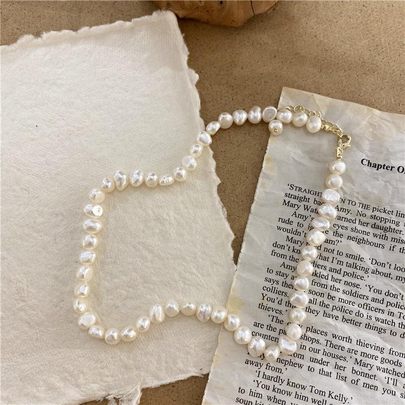 Pendant Necklaces Minar French Elegant Natural Freshwater Pearl Necklace For Women Ladies Beaded Baroque Pearls Chokers Wedding Jewelry