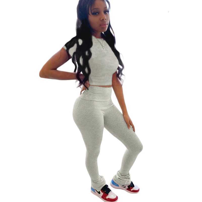 Women&#039;s Tanks & Camis Casual Two Piece Tracksuit Set Outfits Summer Clothes Crop Top Stacked Leggings Split Pants Matching s for B