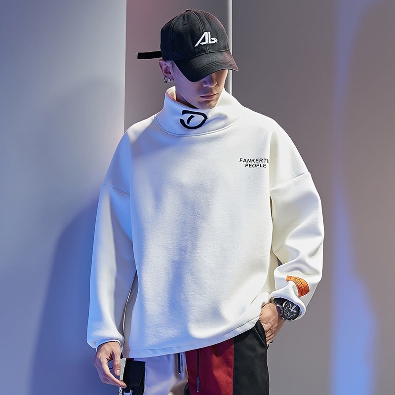 Men&#039;s 2021 new Korean fashion loose youth spring high collar men&#039;s sweater