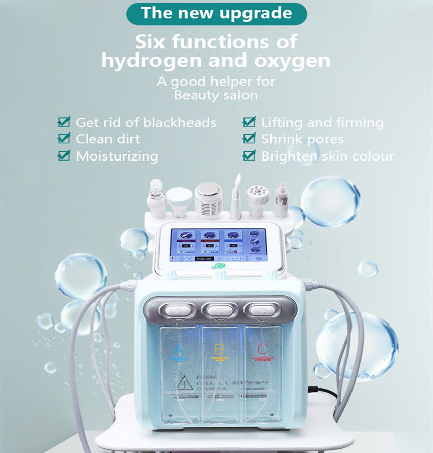 Professional Korea Technology Multifunctional Oxygen jet 6 in 1 Whitening small bubble beauty oxygenmicro dermabrasion hydra oxyge facial machine