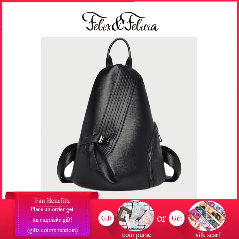 Backpack FELIX & FELICIA Brand Fashion Backpacks For Women High Quality Shoulder Bag Ladies Genuine Leather Designer School Hobo
