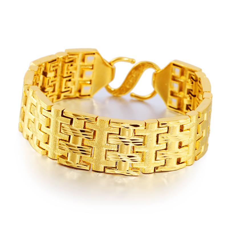 Link, Chain 2021 Vietnam Alluvial Gold Simple Fashion Tanks Bracelets Designs Jewelry For Men