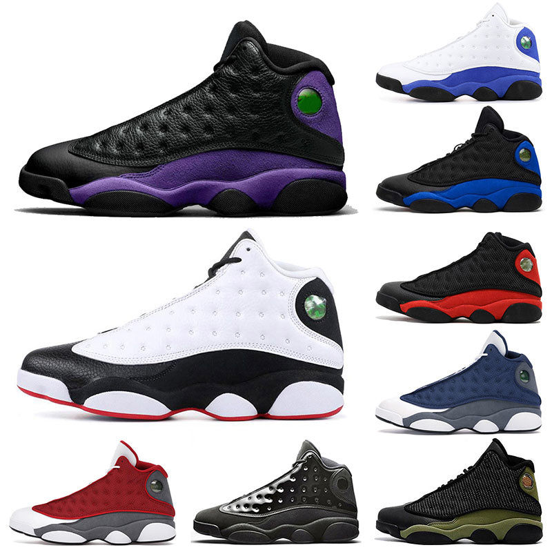 Basketball Jumpman 13 Authentic Casual 13s Shoes Women&#039;s Trainers Hyper Royal Court Purple Gold Glitter Reverse Bred Red-Flint Men Women Sports