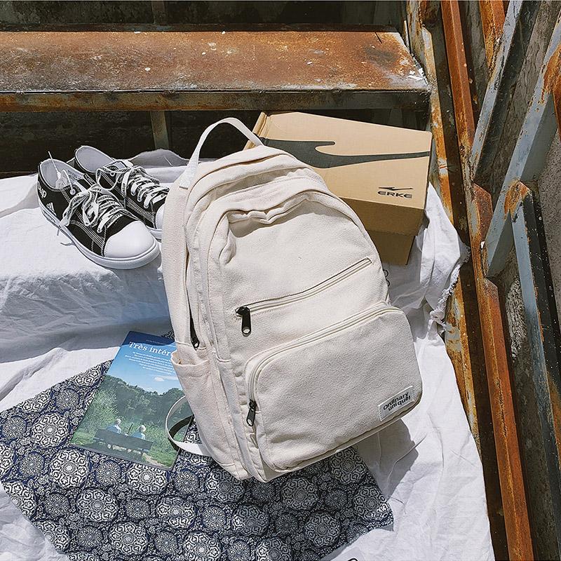 Backpack Preppy Style Casual Travel Bag Back Pack White Women For Teenagers Girls Canvas School Bags Female Backpacks
