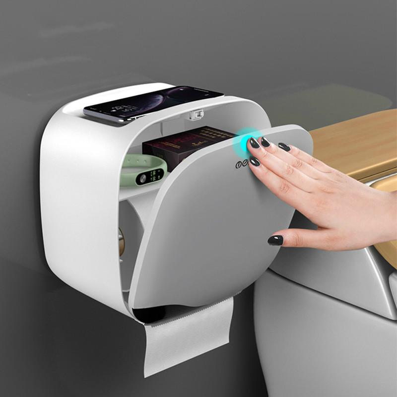 Waterproof Toilet Paper Holder Wall Mounted Tissue Box Double Layer Portable Holders for Kitchen Bathroom