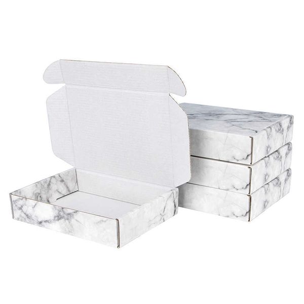 5pcs-10pcs-marble gift carton Festival Party multi color spot corrugated packing wig box supports custom size and printed 210724
