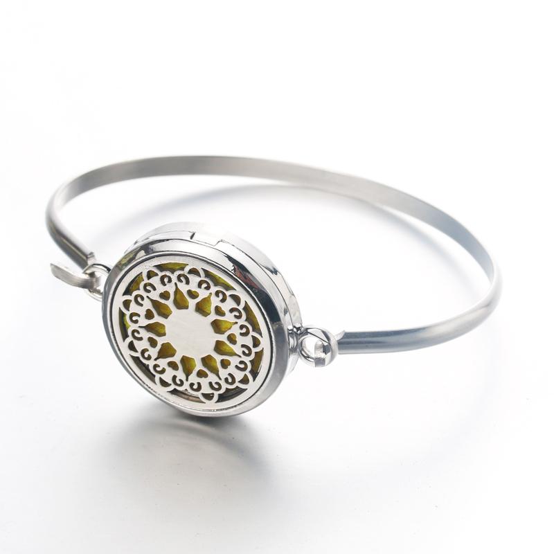 Charm Bracelets Stainless Steel Kaleidoscope Pattern Aroma Spread Bangles Perfume Essential Oil Diffuser Lockets Magnetic