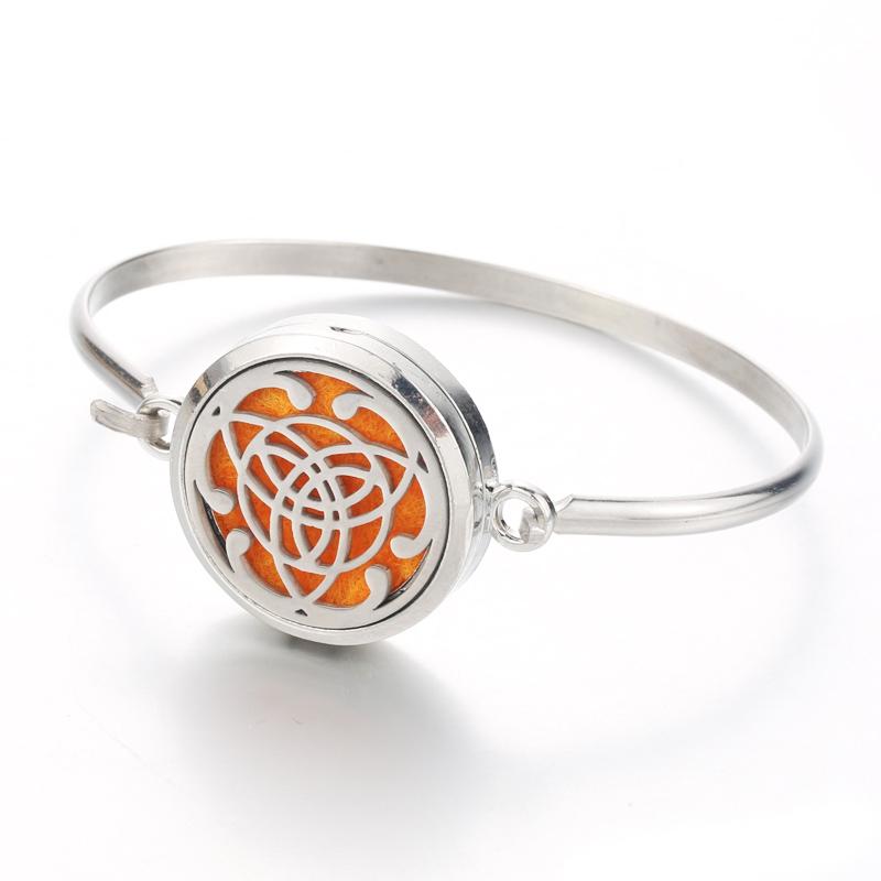 Charm Bracelets Stainless Steel Geometry Pattern Aroma Spread Bangles Perfume Essential Oil Diffuser Lockets Magnetic