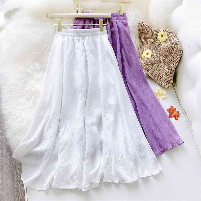 Skirts Women Summer Boho Cotton And Linen Long High Waist A-Line Irregular Hem Femme Faldas Jupe Saia 23BC