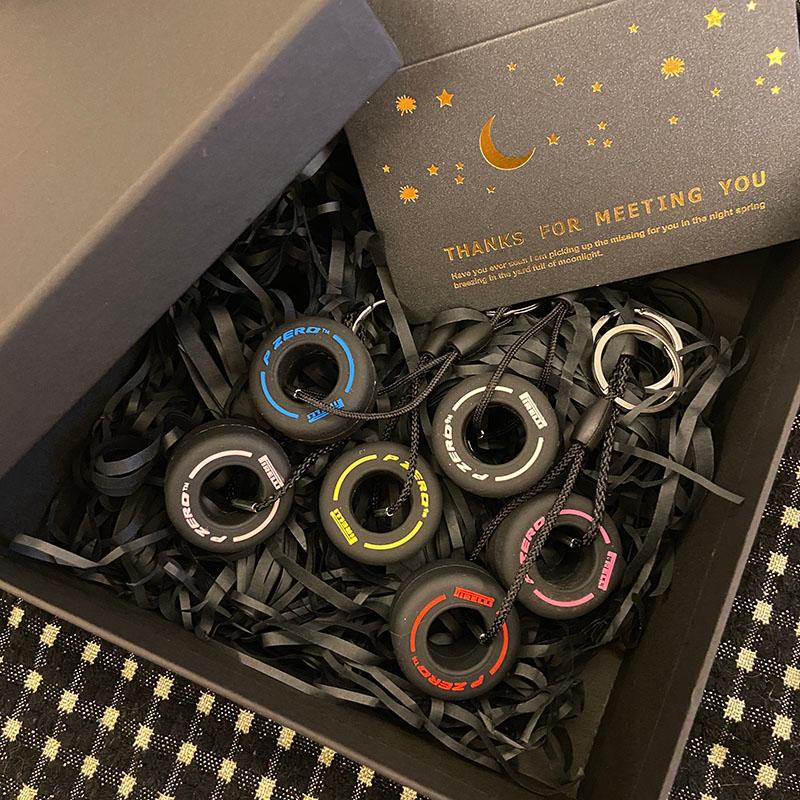 Keychains Racing Soft Rubber Tire Keychain, Creative Small Pendant, Car Decoration, Auto Accessories Gift Keychain Charms