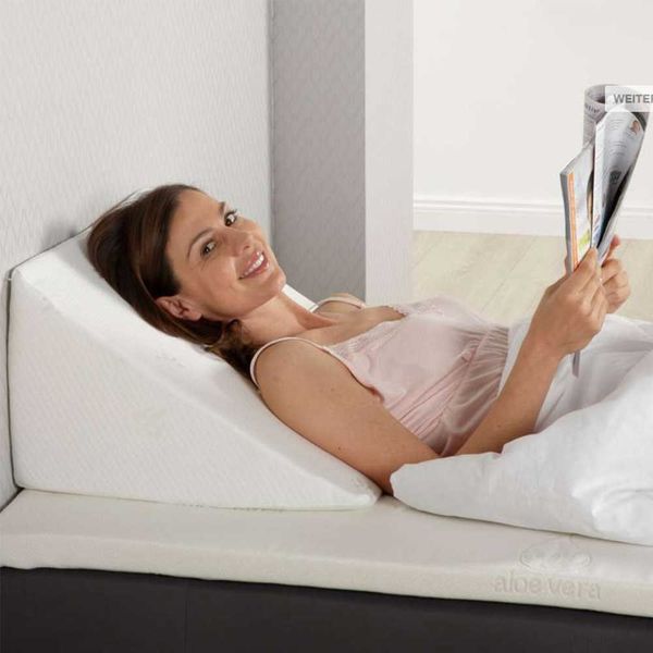 Wedge Bed Pillow Helps with Sleep & Acid Reflux Elevated Supportive Cushion Removable PillowcaseLeg Pillow 210611