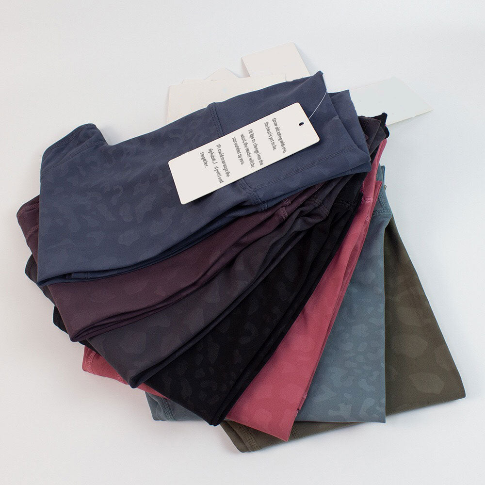 lu yoga wear fitness high waist ladies printed pants double-sided sanding nylon running trousers leggings