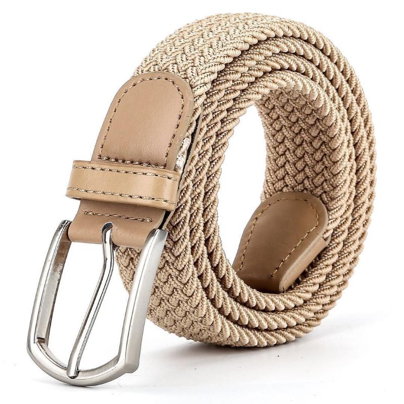 Belts Men&#039;s Elastic Knitting Belt Casual Women&#039;s Canvas Loose Korean Version Of The Pin Buckle