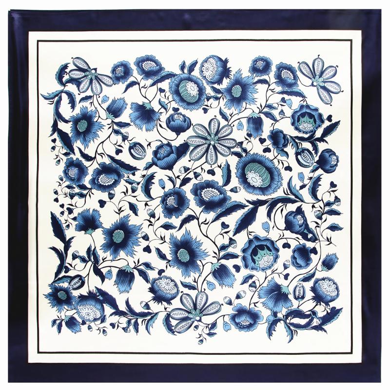 Scarves 90CM Retro Square Scarf Women&#039;s Handkerchief Bag Hair Fashion Satin Shawl