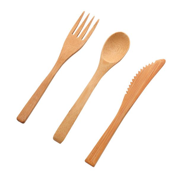 Outdoor Tableware Picnic Traveling Hiking Camping Cutlery Utensils Portable Dinnerware Bamboo Knife Fork Spoon Set