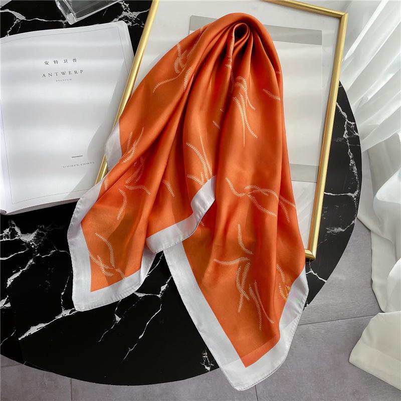 Scarves 2021 Fashion 70*70cm Square Ladies Decorative Silk Shawl Scarf Office Hair Neck Bandana Muslim