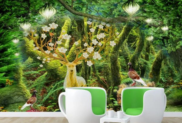 2021 Stickers Forest Park Wallpapers Home Decor Living Room Bedroom 3D Background Wallpaper On The Wall
